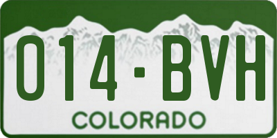 CO license plate 014BVH