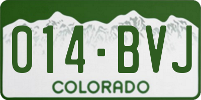 CO license plate 014BVJ