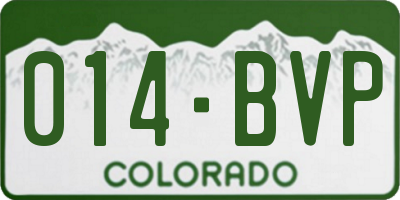 CO license plate 014BVP