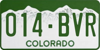 CO license plate 014BVR