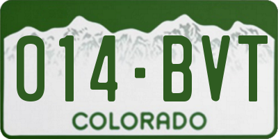 CO license plate 014BVT