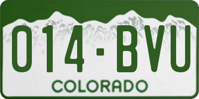 CO license plate 014BVU