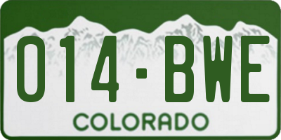 CO license plate 014BWE