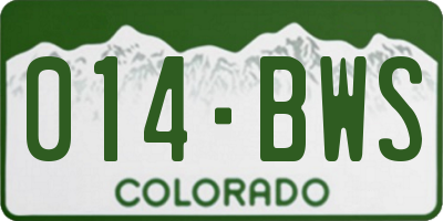 CO license plate 014BWS
