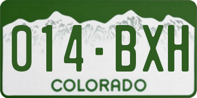 CO license plate 014BXH