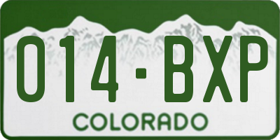 CO license plate 014BXP