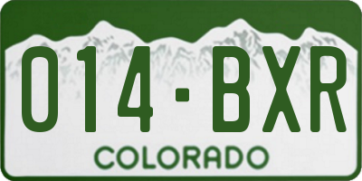 CO license plate 014BXR