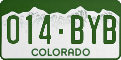CO license plate 014BYB