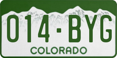 CO license plate 014BYG
