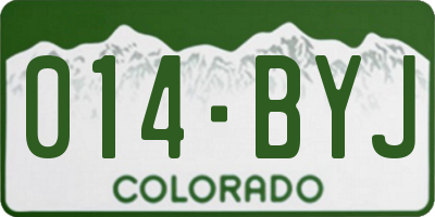 CO license plate 014BYJ
