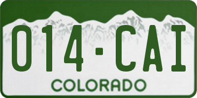 CO license plate 014CAI
