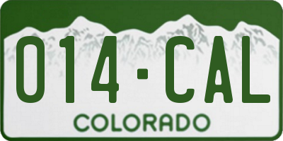 CO license plate 014CAL