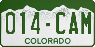 CO license plate 014CAM