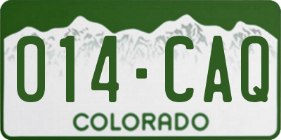 CO license plate 014CAQ