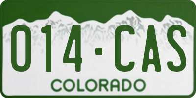 CO license plate 014CAS