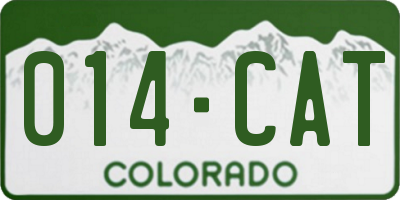 CO license plate 014CAT