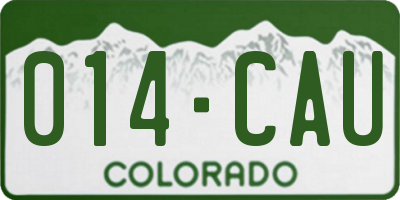 CO license plate 014CAU