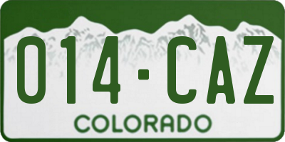 CO license plate 014CAZ