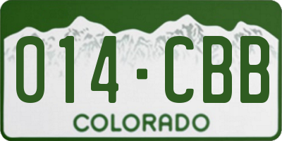 CO license plate 014CBB