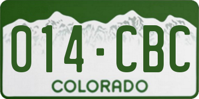 CO license plate 014CBC