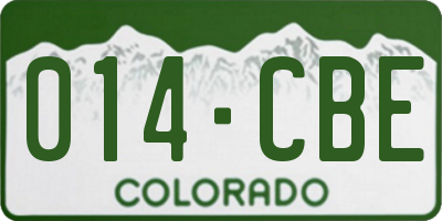 CO license plate 014CBE