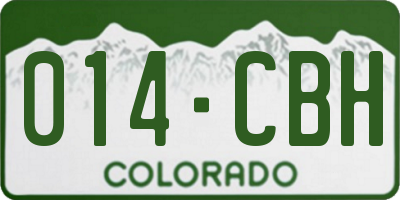 CO license plate 014CBH