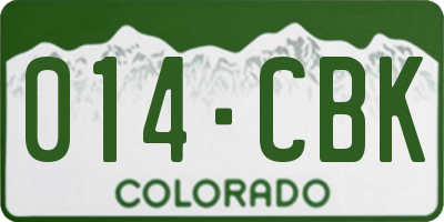 CO license plate 014CBK