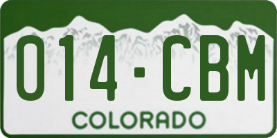 CO license plate 014CBM