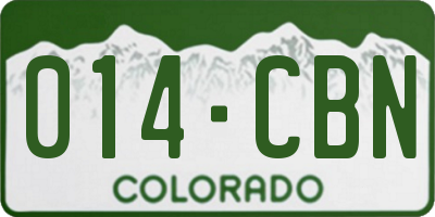 CO license plate 014CBN