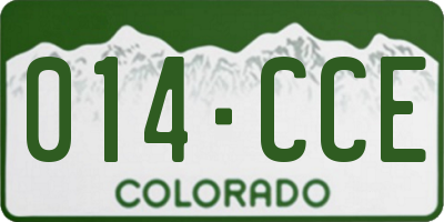 CO license plate 014CCE