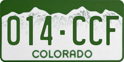 CO license plate 014CCF