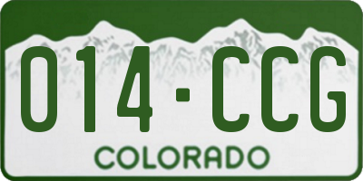 CO license plate 014CCG