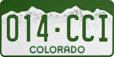 CO license plate 014CCI