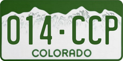 CO license plate 014CCP