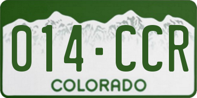 CO license plate 014CCR