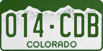 CO license plate 014CDB