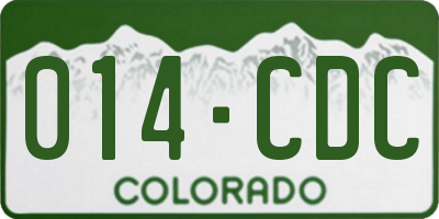 CO license plate 014CDC