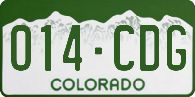 CO license plate 014CDG