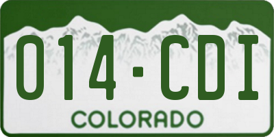 CO license plate 014CDI