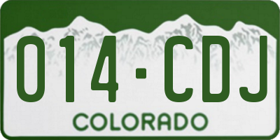 CO license plate 014CDJ