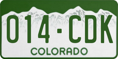 CO license plate 014CDK