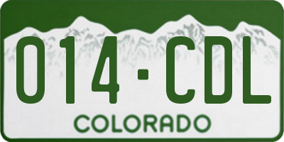 CO license plate 014CDL