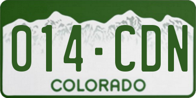 CO license plate 014CDN