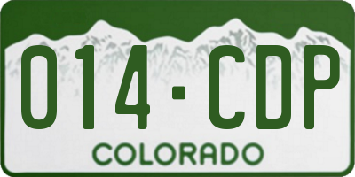 CO license plate 014CDP