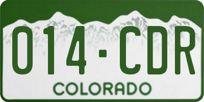 CO license plate 014CDR