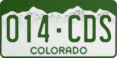 CO license plate 014CDS