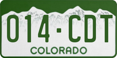 CO license plate 014CDT