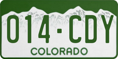 CO license plate 014CDY
