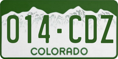 CO license plate 014CDZ
