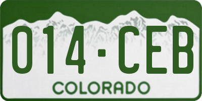 CO license plate 014CEB
